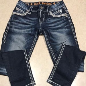 Rock Revival skinny jeans sz 24, ankle length